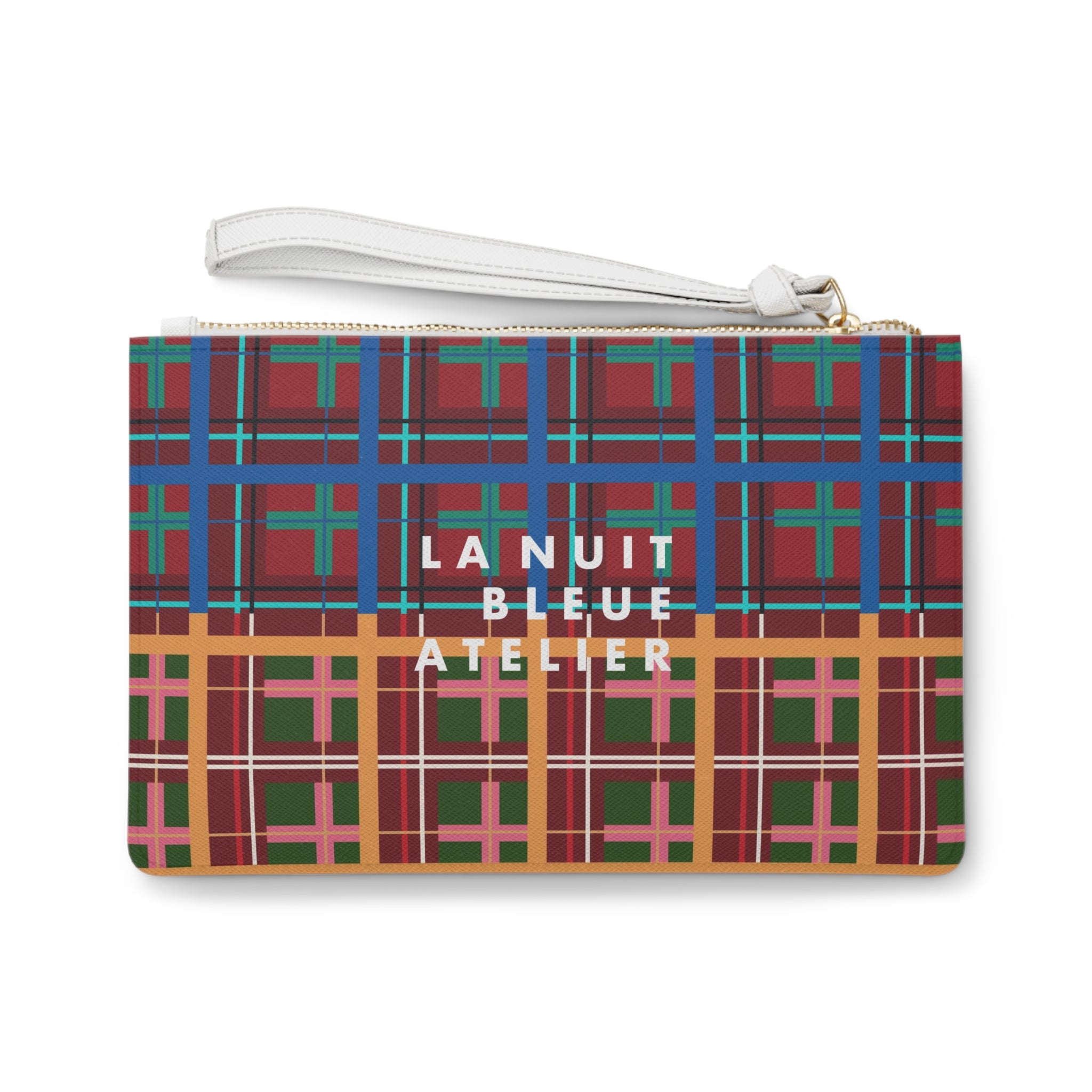 Multi Plaid No. 1 Vegan Leather Wristlet