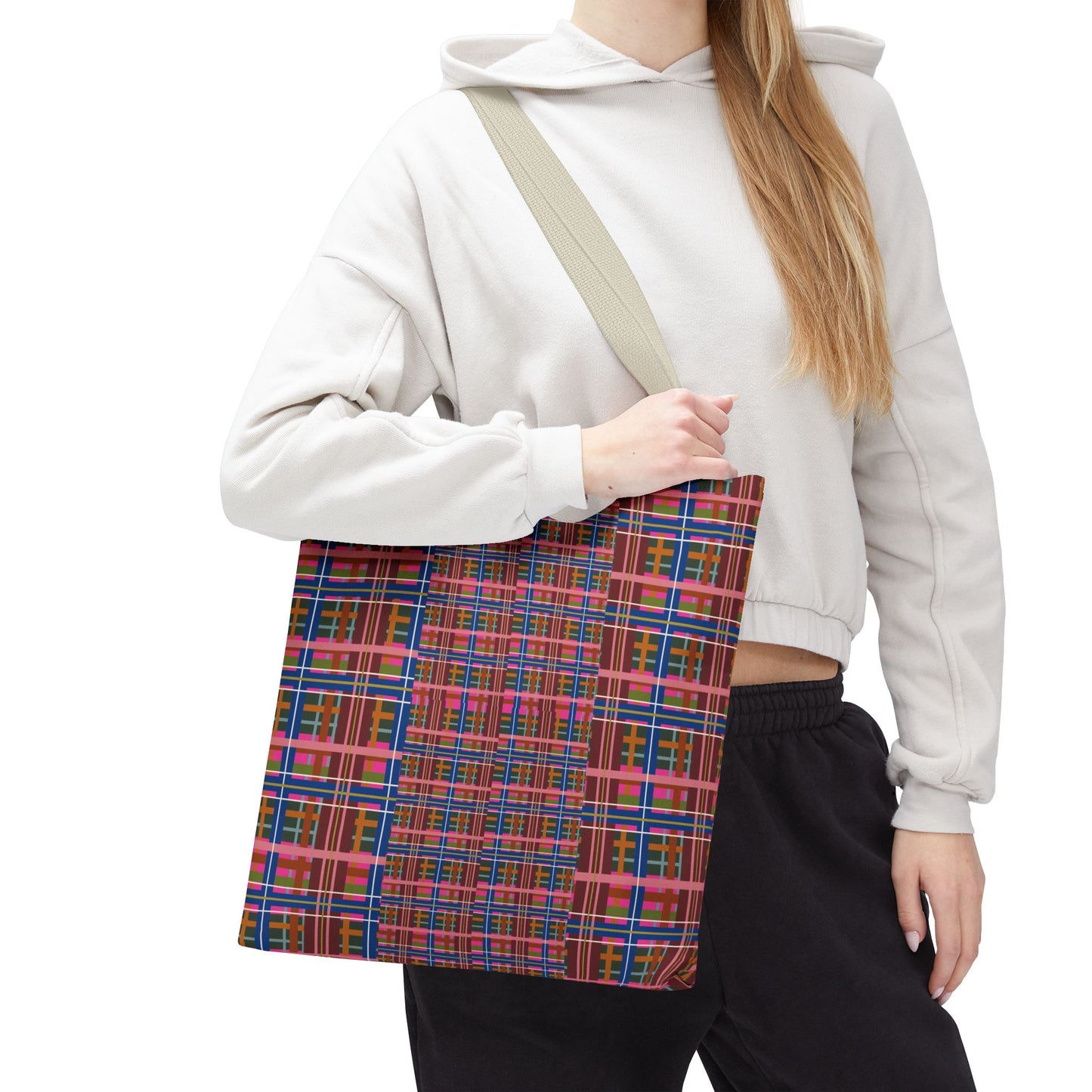 Pinky Blue Plaid Everyday Tote