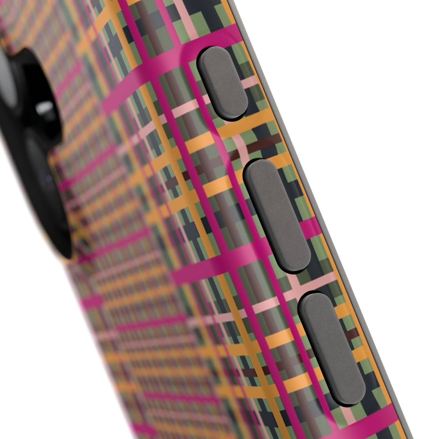 Fuchsia Plaid Impact-Resistant Phone Case