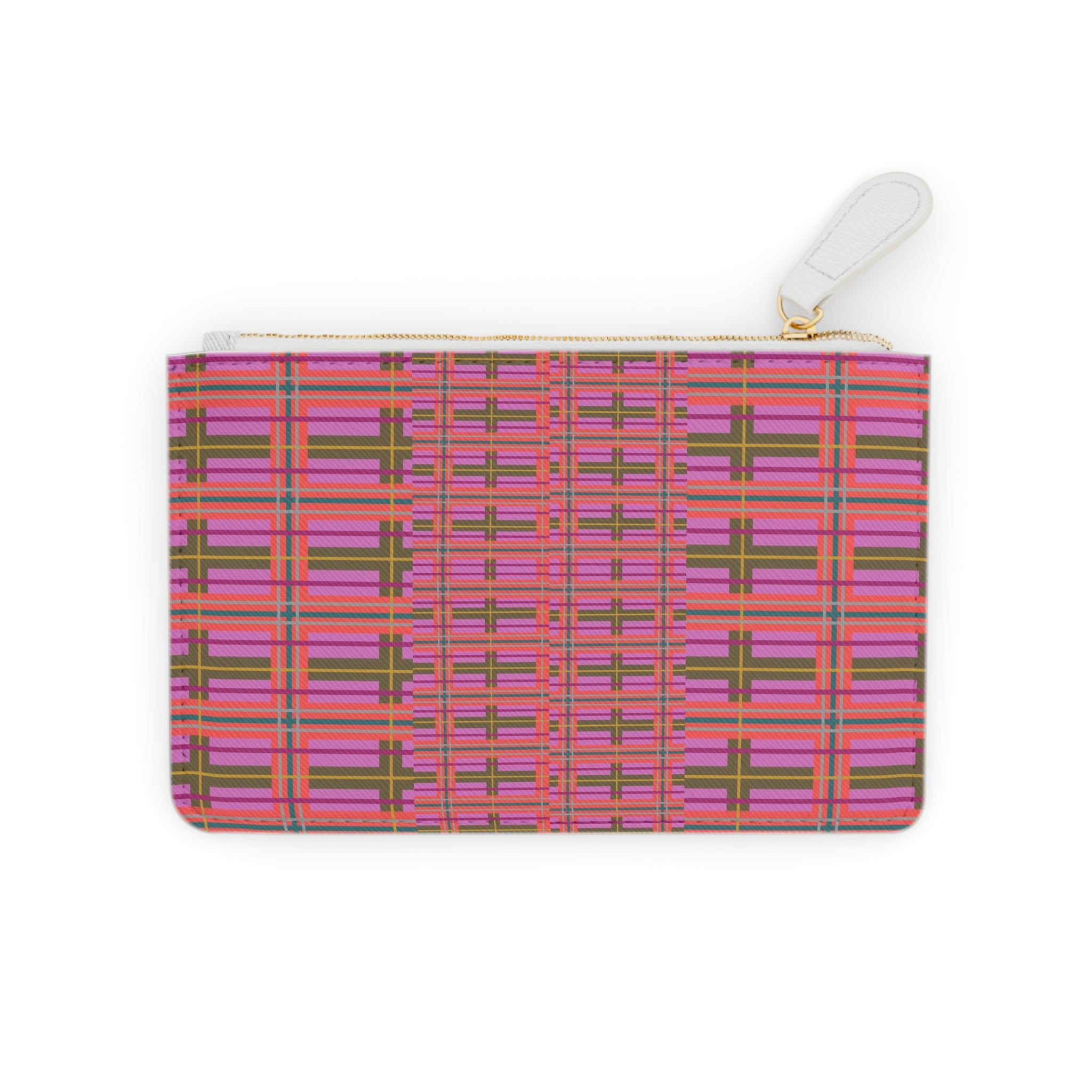 Pink Plaid Mini Vegan Wallet