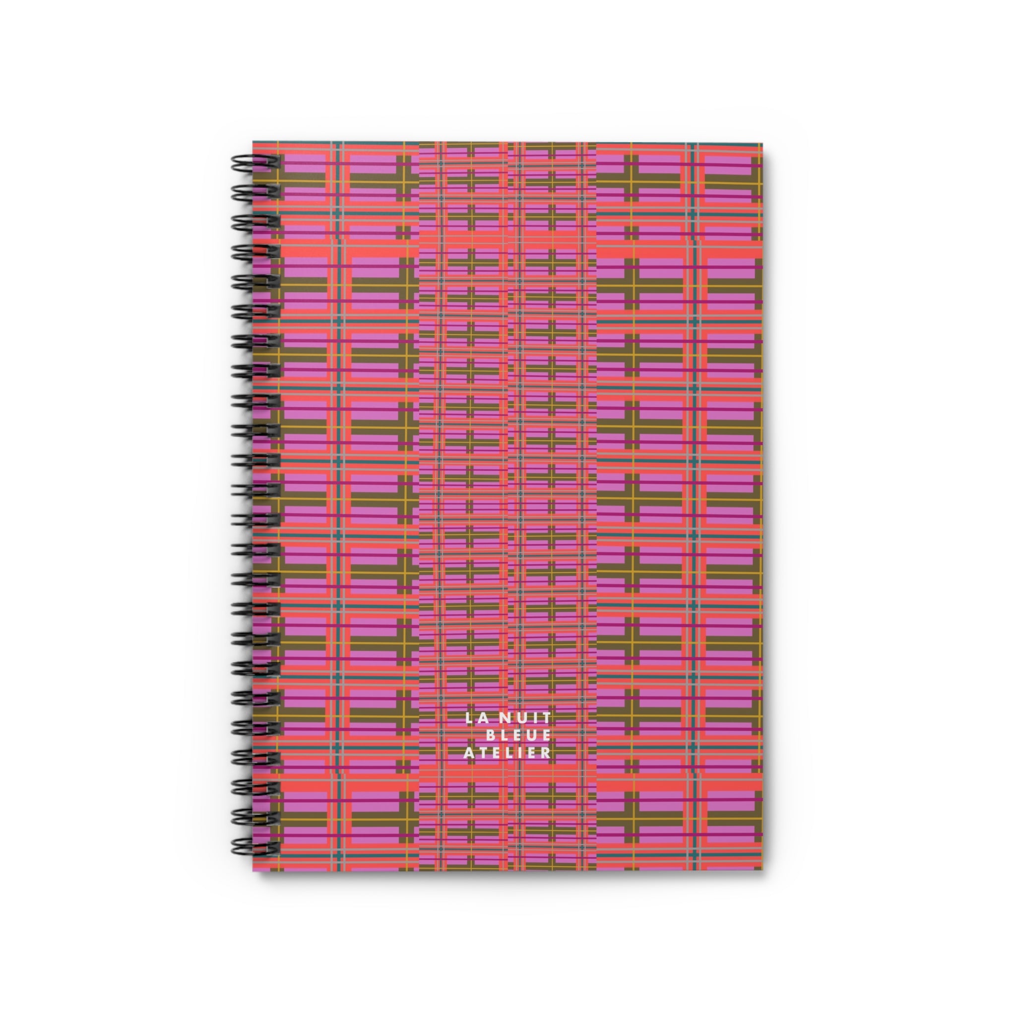 Pink Plaid Spiral Notebook