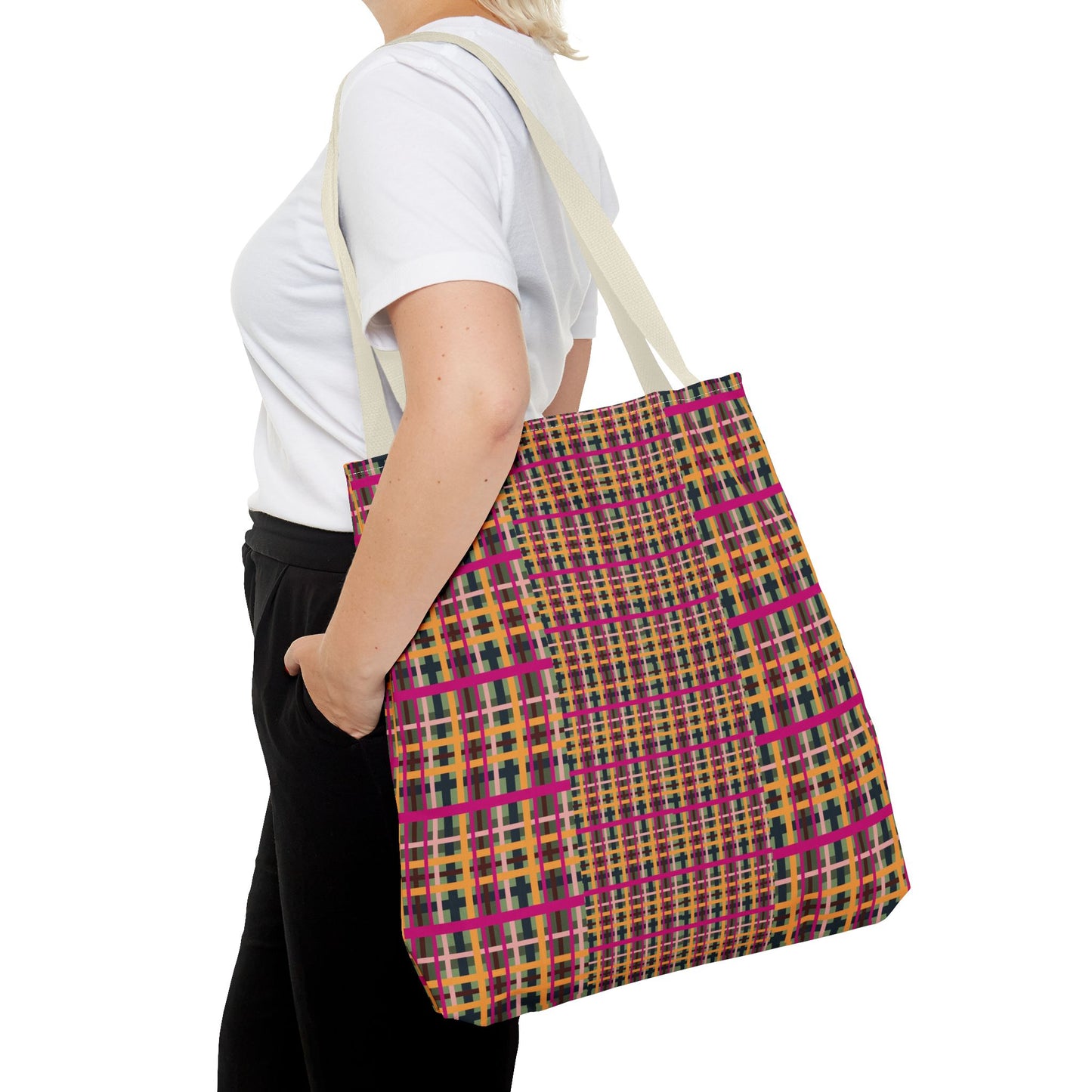 Fuchsia Plaid Everyday Tote