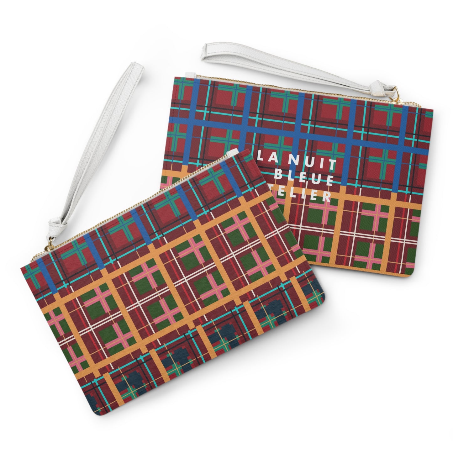 Multi Plaid No. 1 Vegan Leather Wristlet