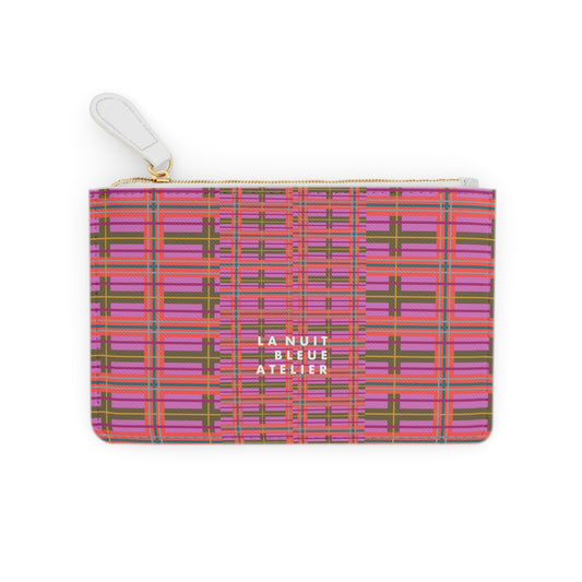 Pink Plaid Mini Vegan Wallet