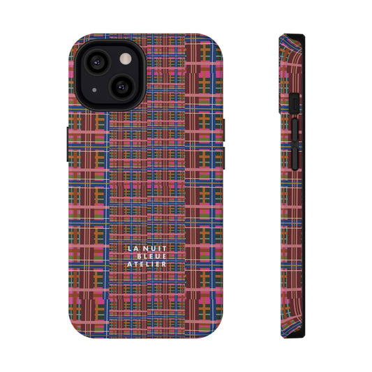 Pinky Blue Plaid Impact-Resistant Phone Case