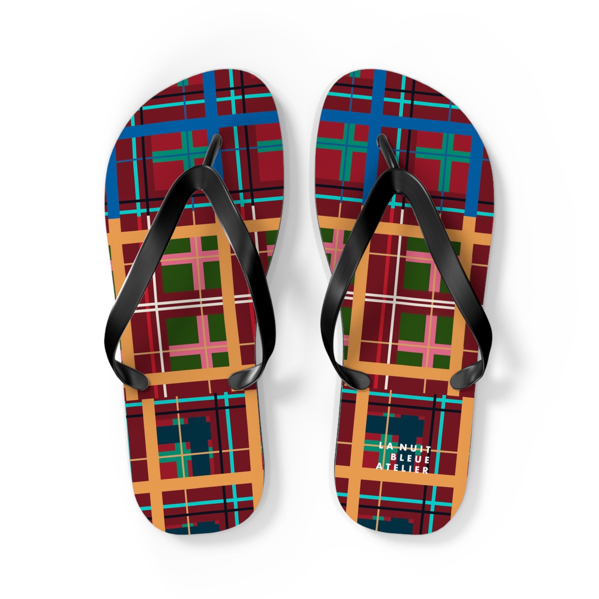 Multi Plaid No. 1 Flip Flops