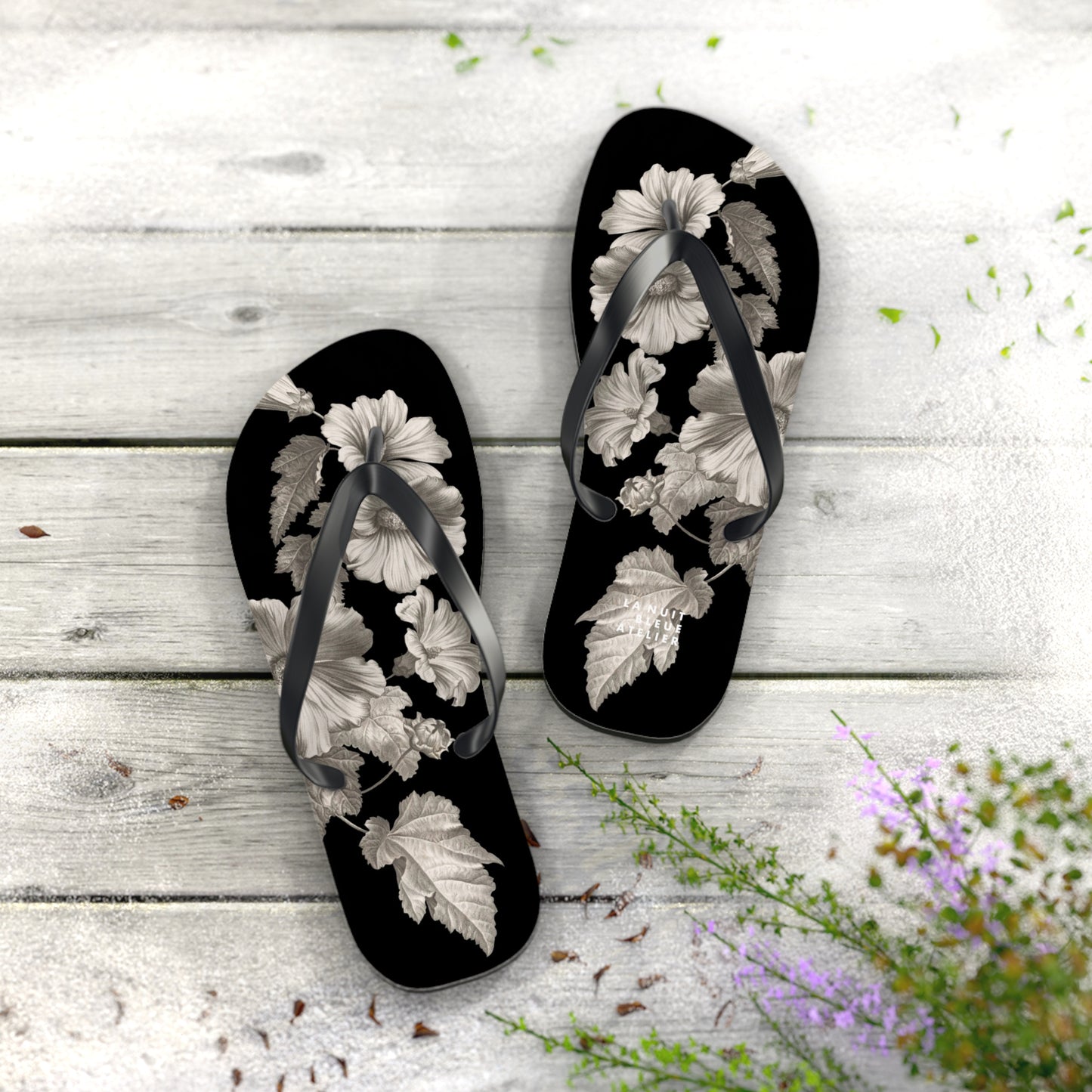 Noir Botanica No. 1 Flip Flops