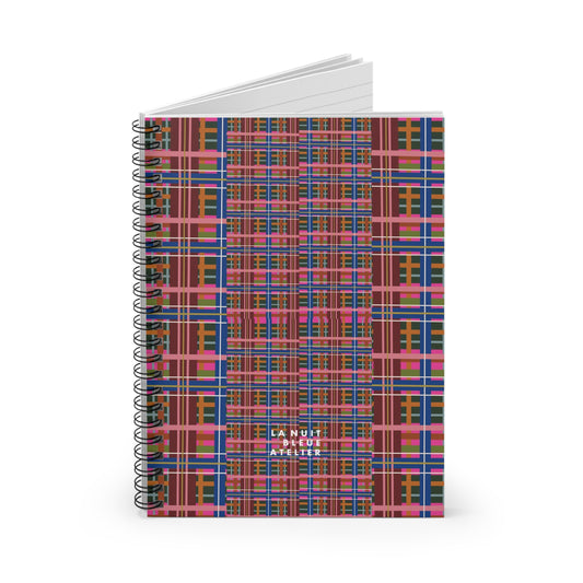 Pinky Blue Plaid Spiral Notebook