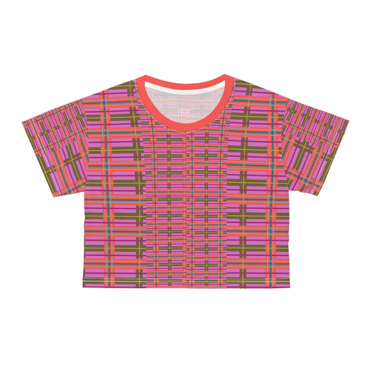 Pink Plaid Lightweight Crop Tee