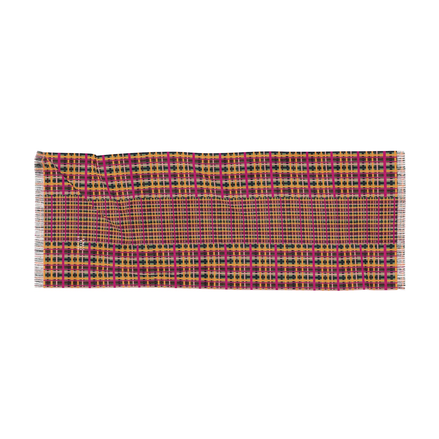 Fuchsia Plaid Lightweight Shawl