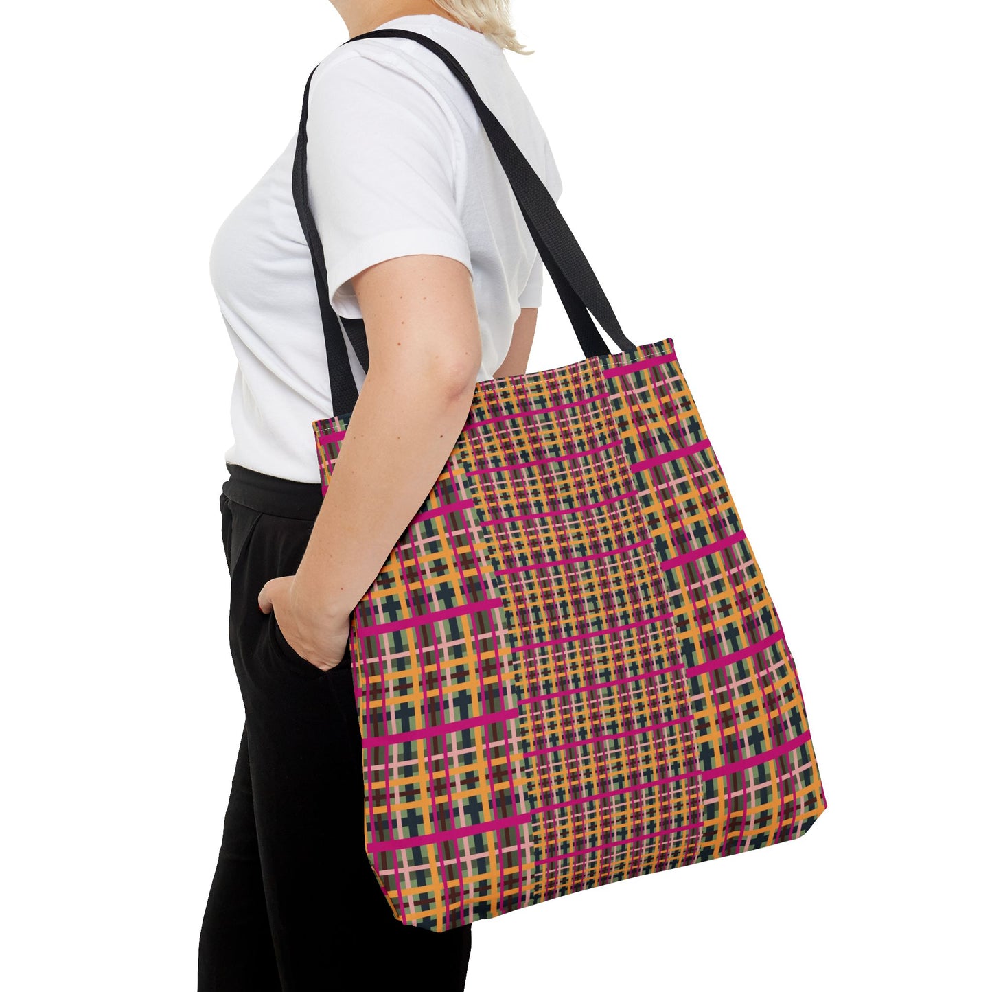 Fuchsia Plaid Everyday Tote
