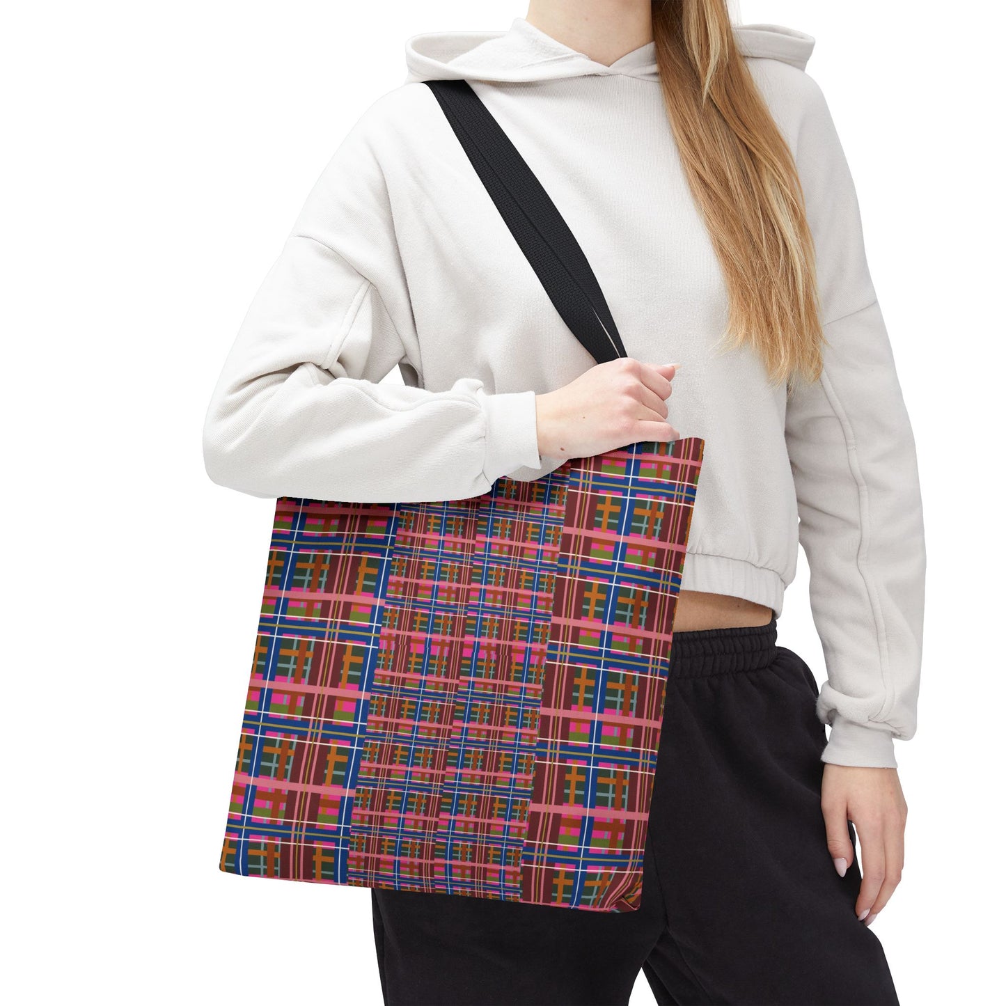 Pinky Blue Plaid Everyday Tote