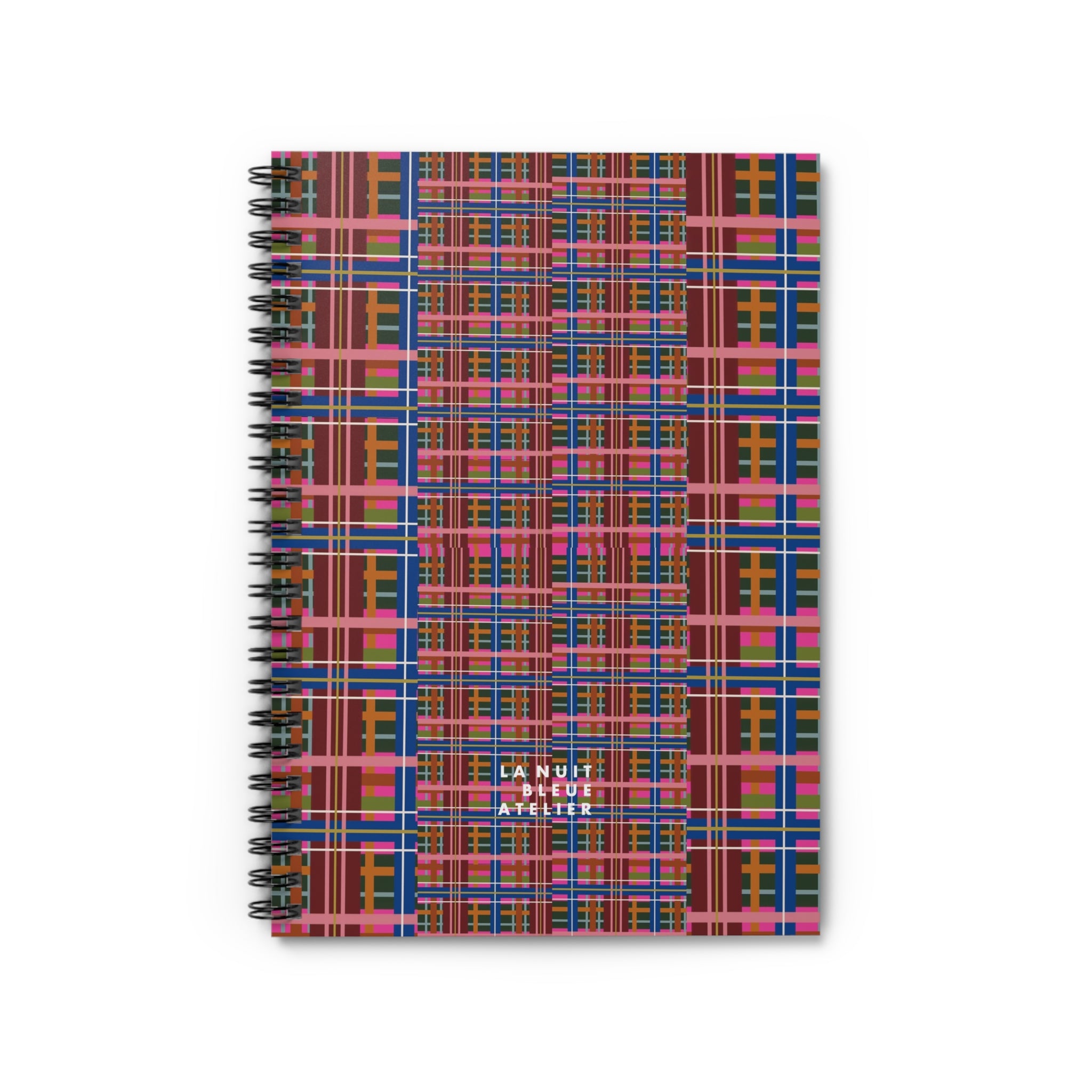 Pinky Blue Plaid Spiral Notebook