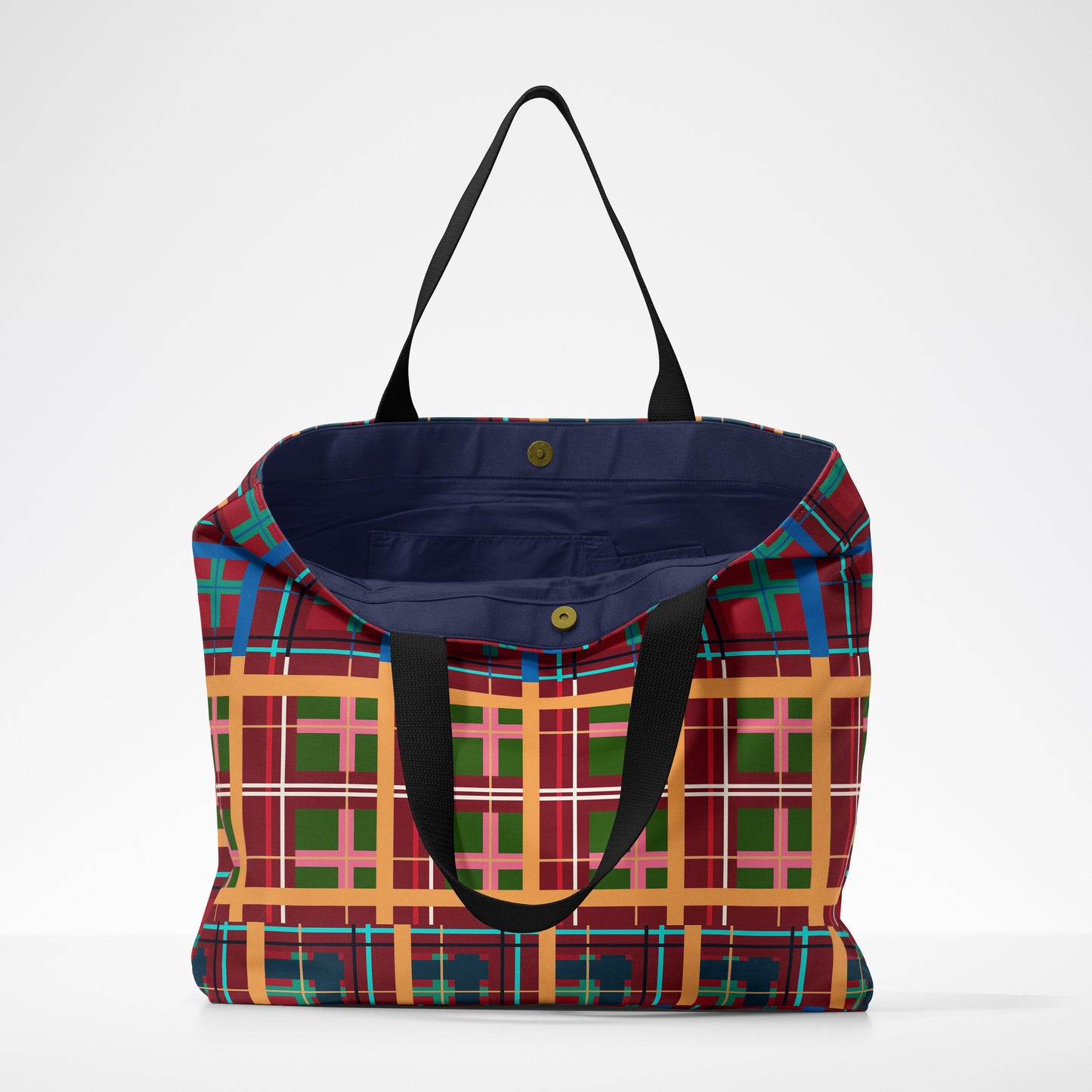 Multi Plaid No. 1 Deluxe Market Tote
