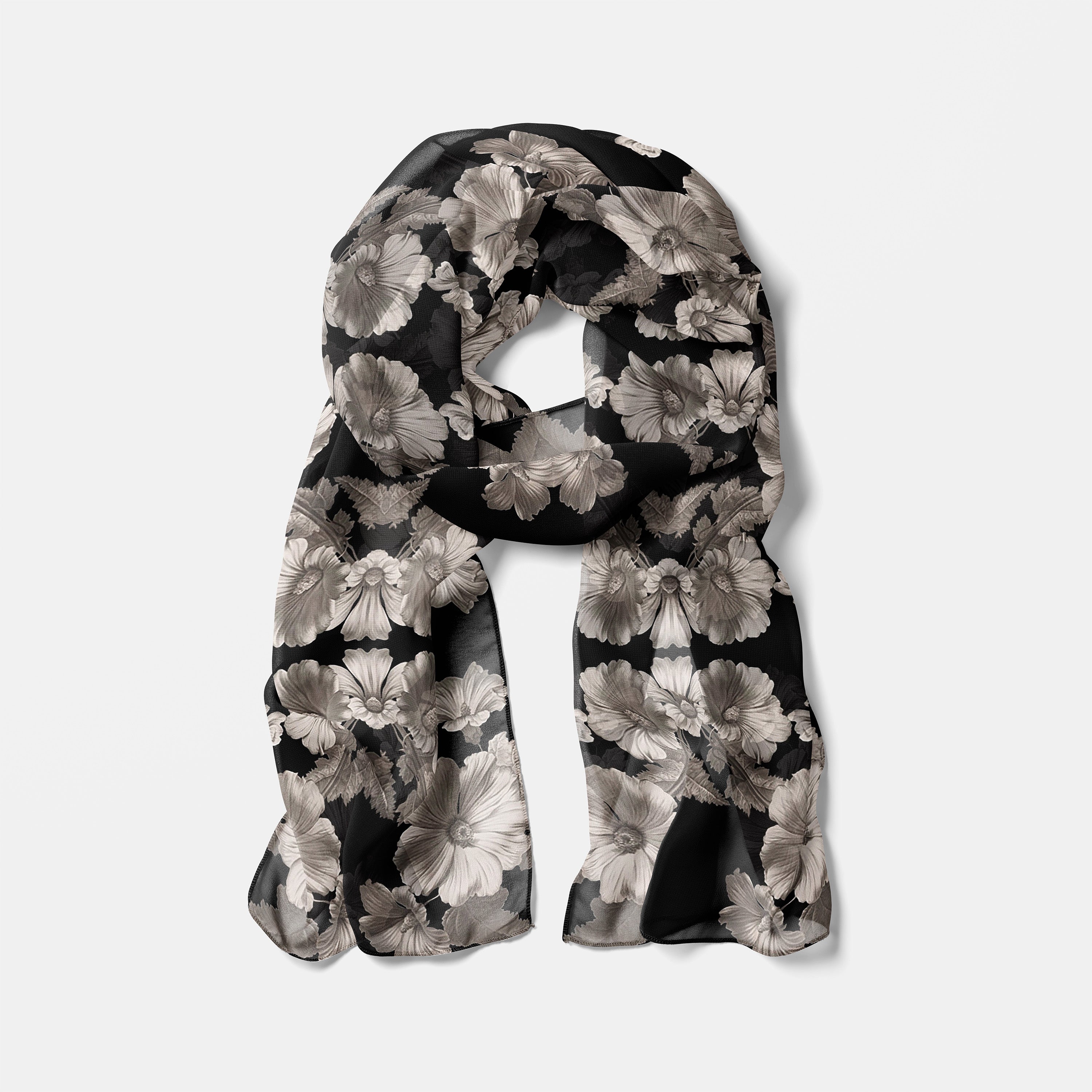 Noir Botanica No. 1.3 Chiffon Long Scarf