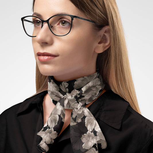 Noir Botanica No. 1.3 Chiffon Long Scarf