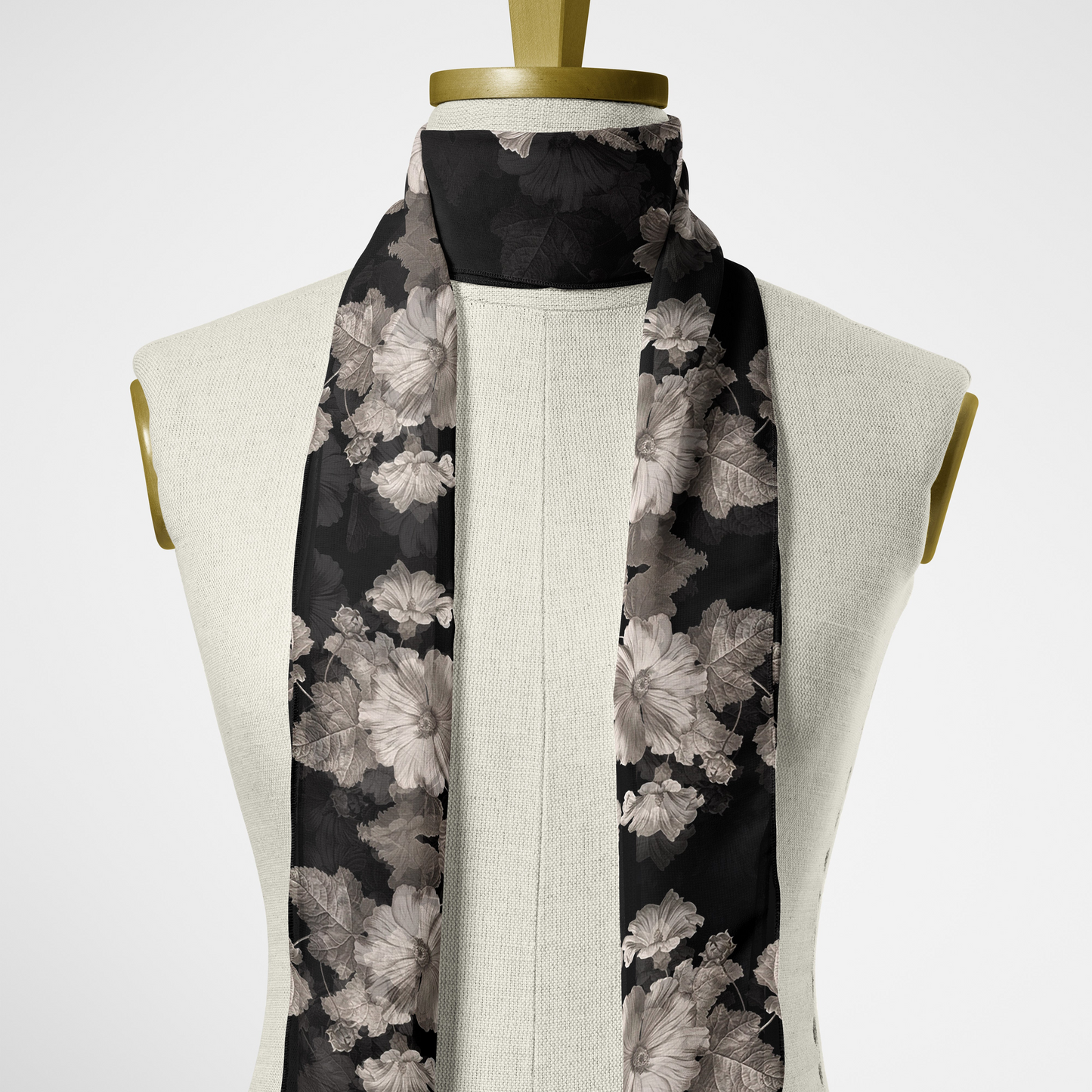 Noir Botanica No. 1.3 Chiffon Long Scarf