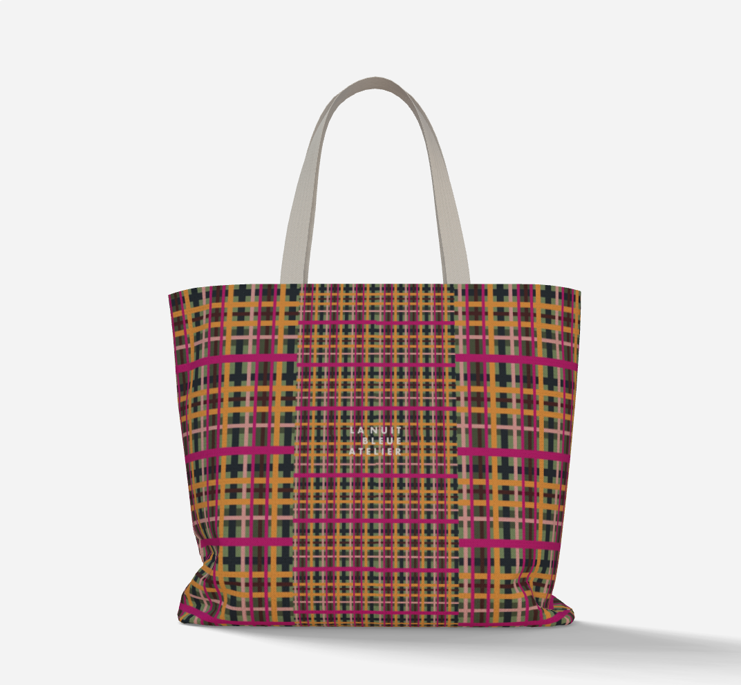 Fuchsia Plaid Everyday Market Tote
