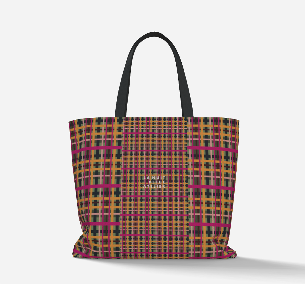 Fuchsia Plaid Everyday Market Tote
