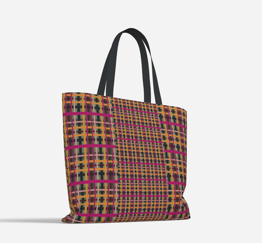Fuchsia Plaid Everyday Market Tote