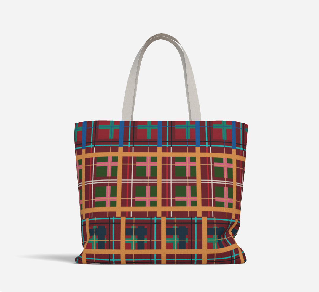 Multi Plaid No. 1 Deluxe Market Tote