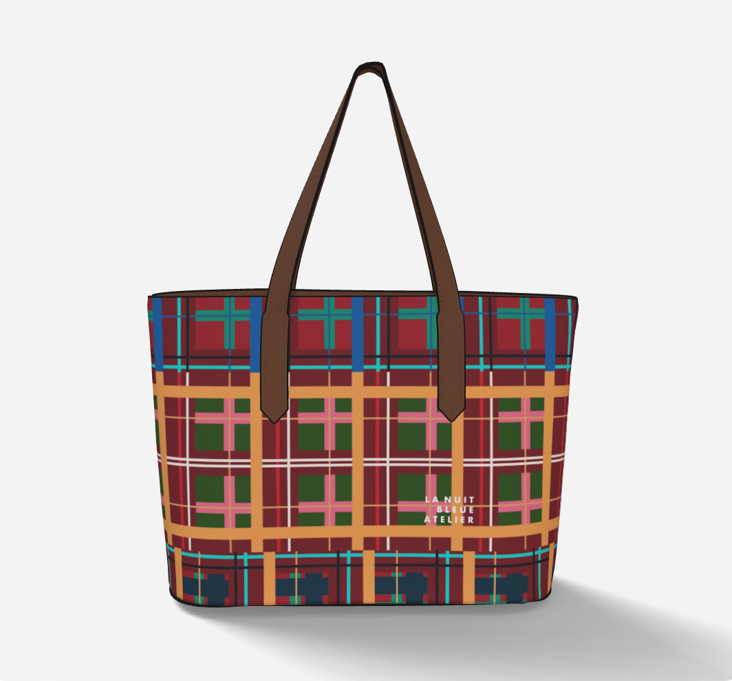 Multi Plaid No. 1 Vegan Leather Tote
