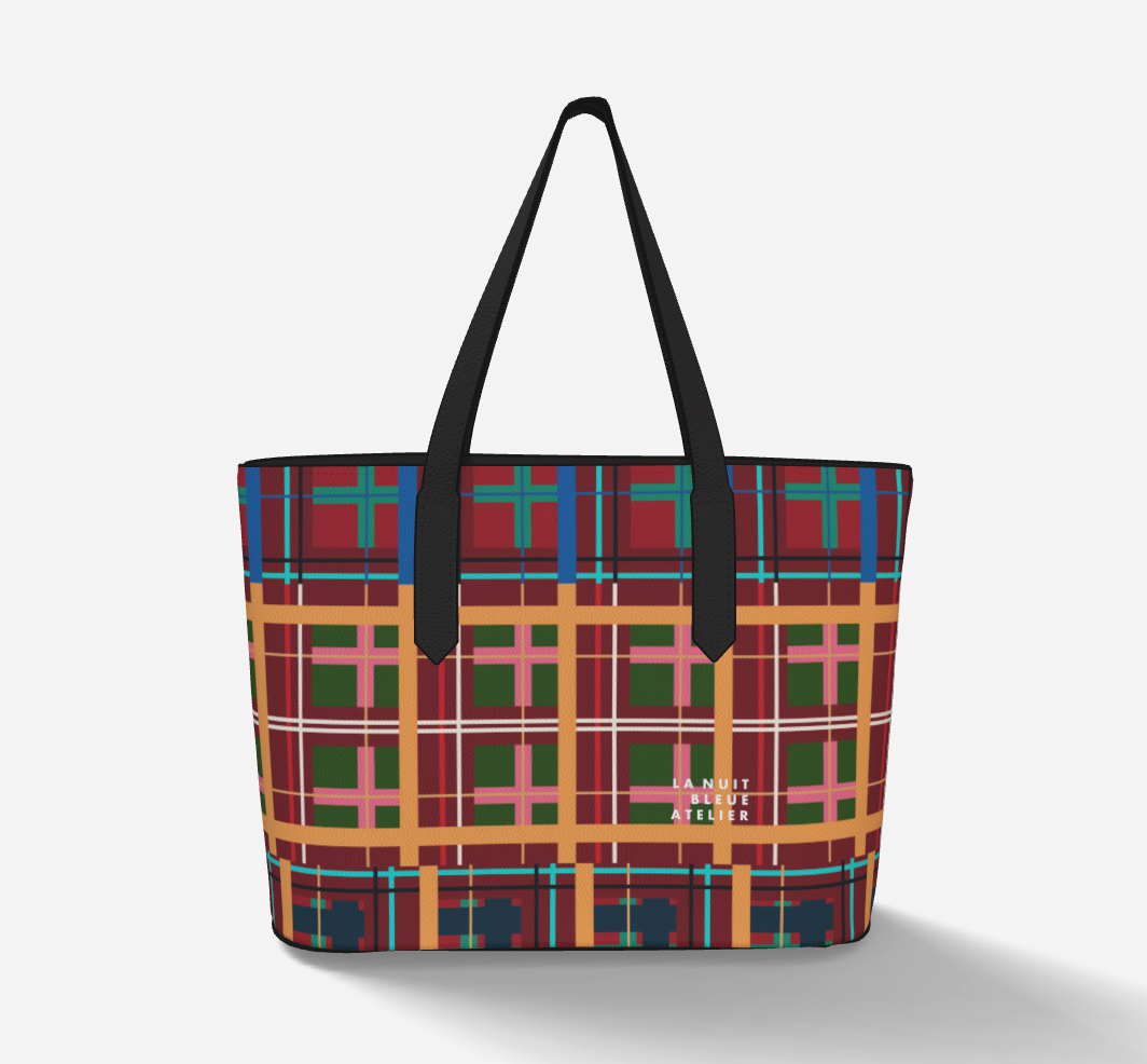 Multi Plaid No. 1 Vegan Leather Tote