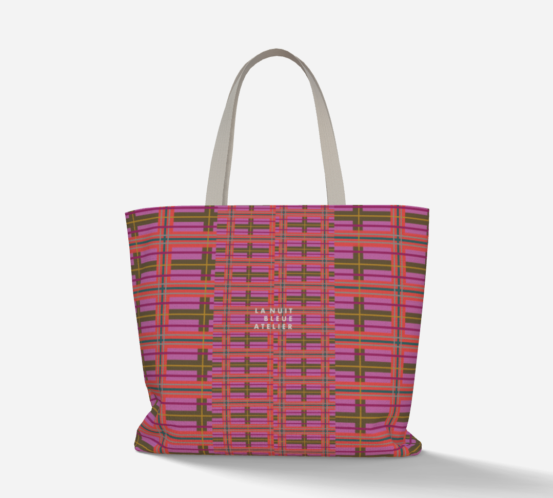 Pink Plaid Everyday Market Tote