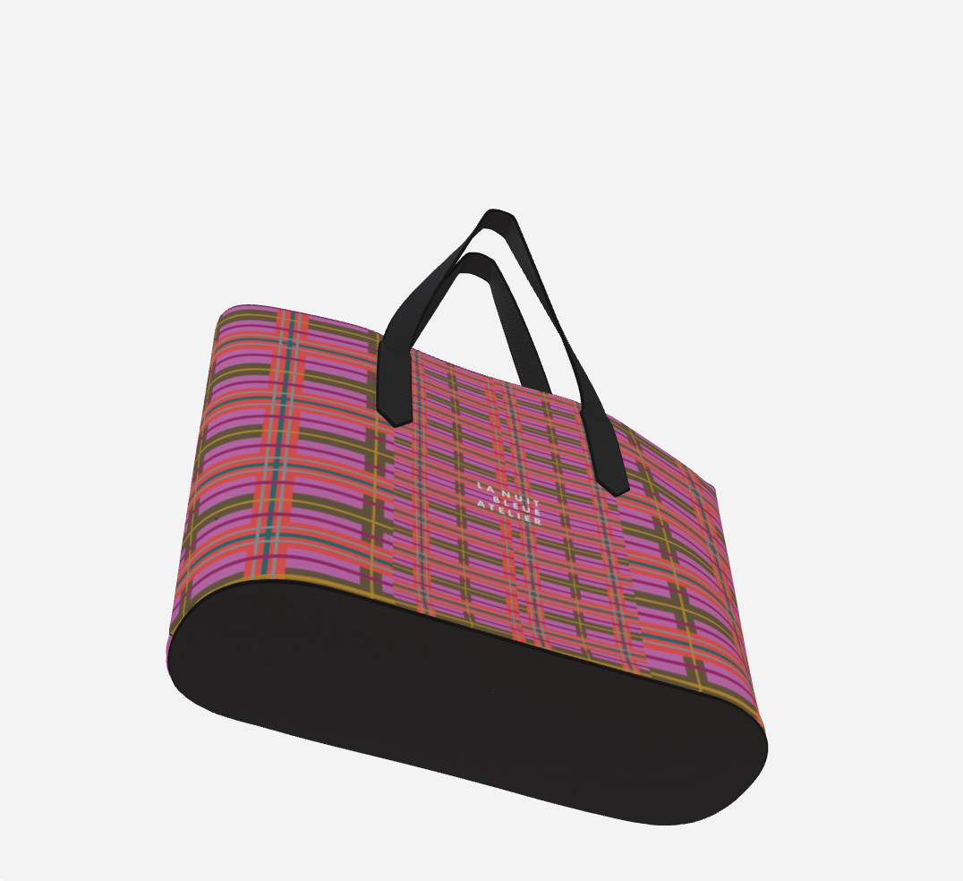 Pink Plaid Vegan Leather Tote