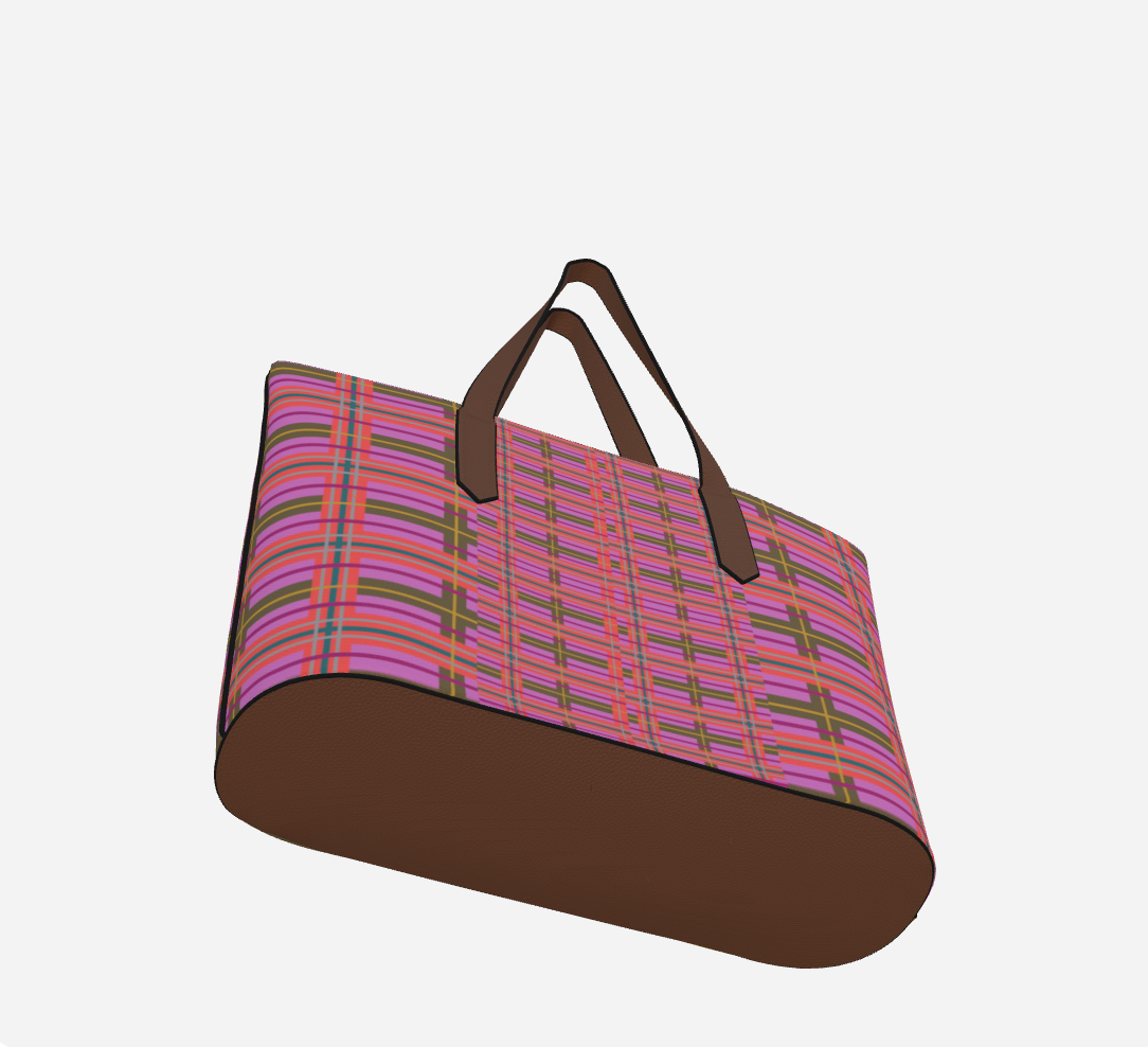 Pink Plaid Vegan Leather Tote