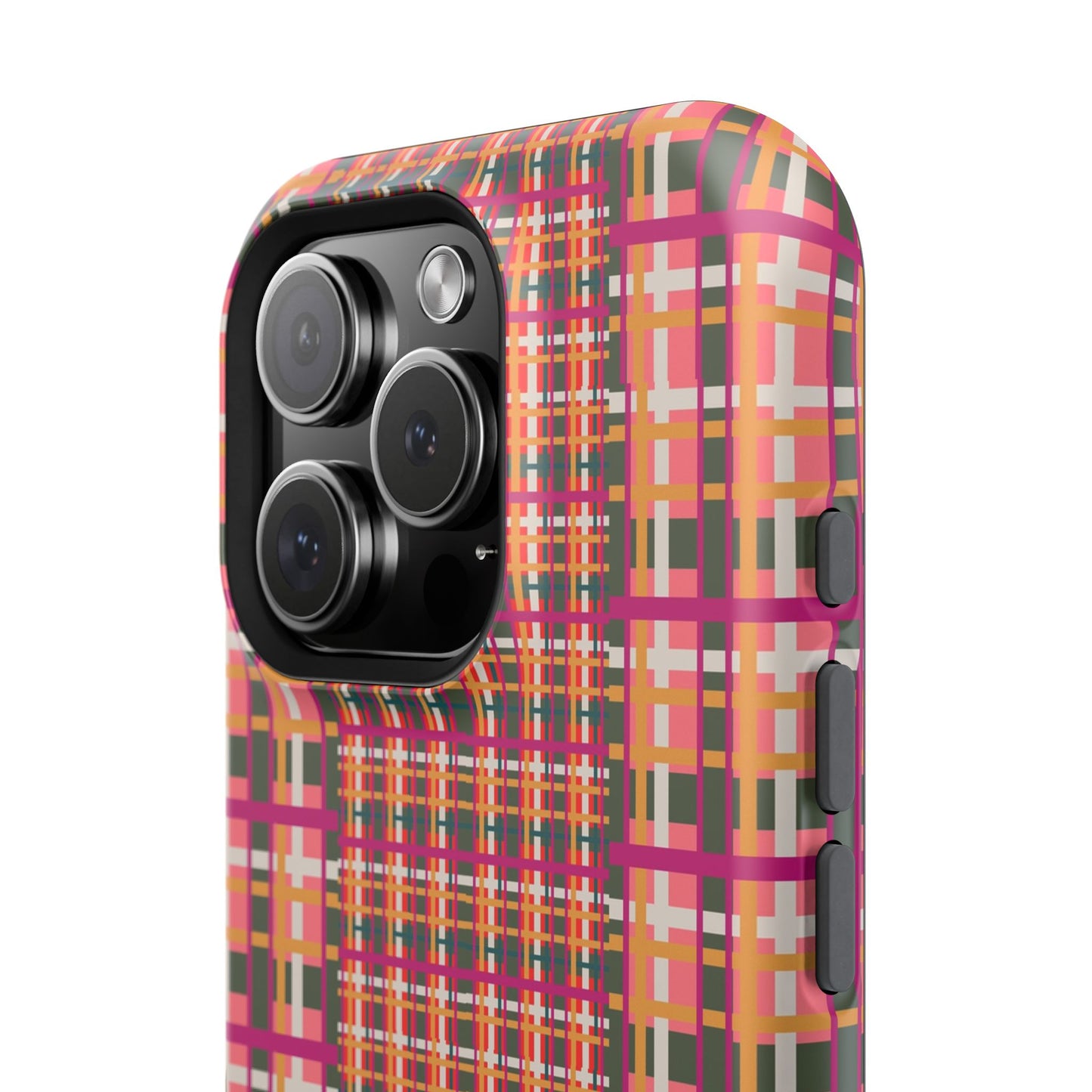Peach-ish Plaid Impact-Resistant Phone Case