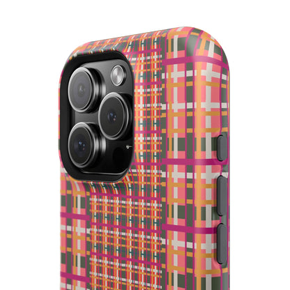 Peach-ish Plaid Impact-Resistant Phone Case