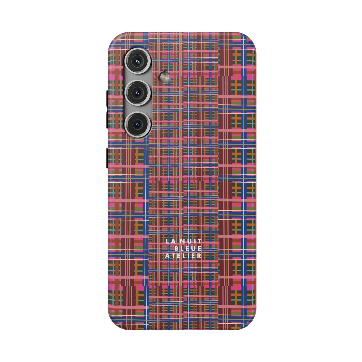 Pinky Blue Plaid Impact-Resistant Phone Case