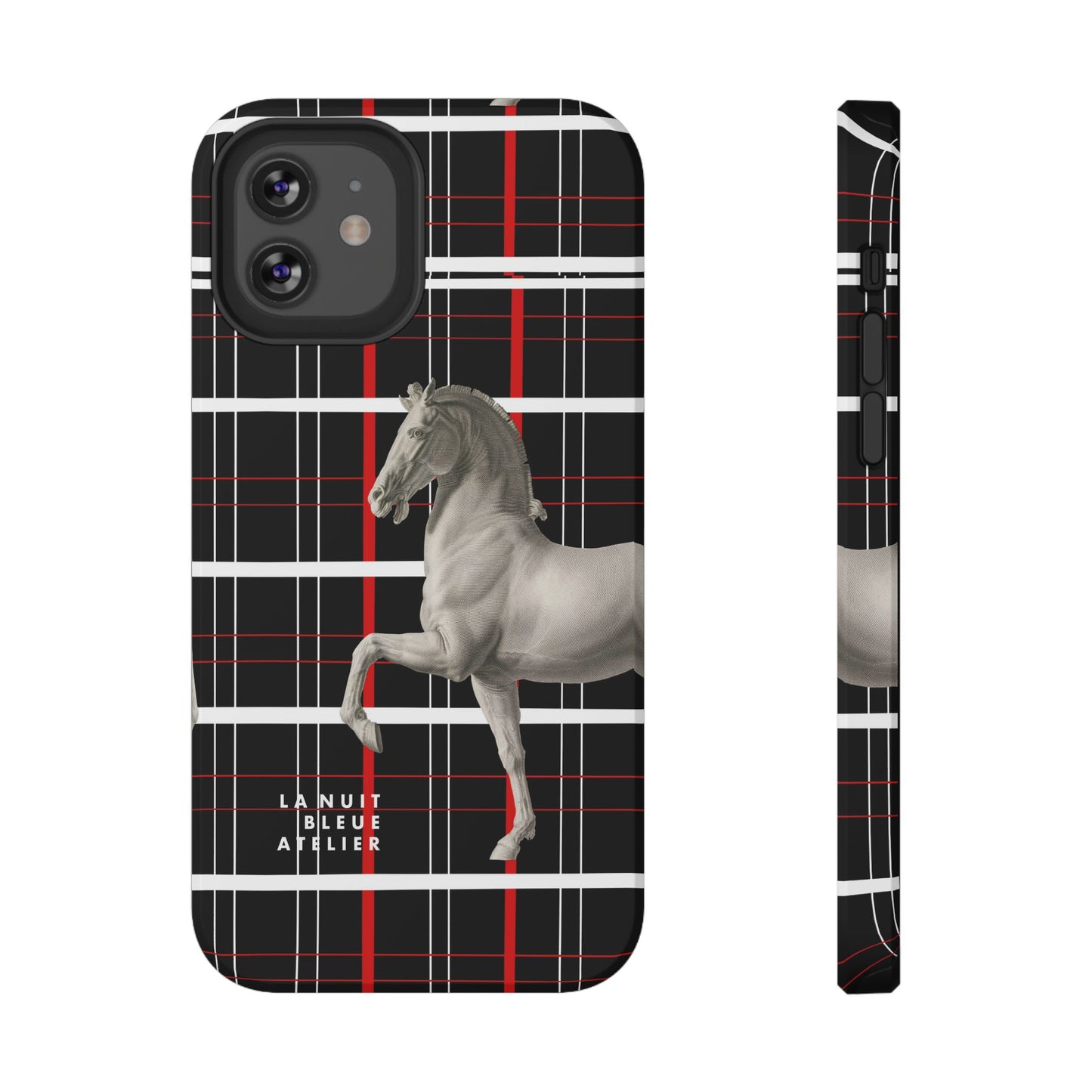 Plaid Horse Impact-Resistant Phone Case