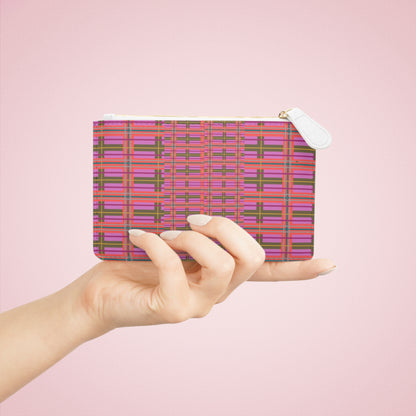 Pink Plaid Mini Vegan Wallet