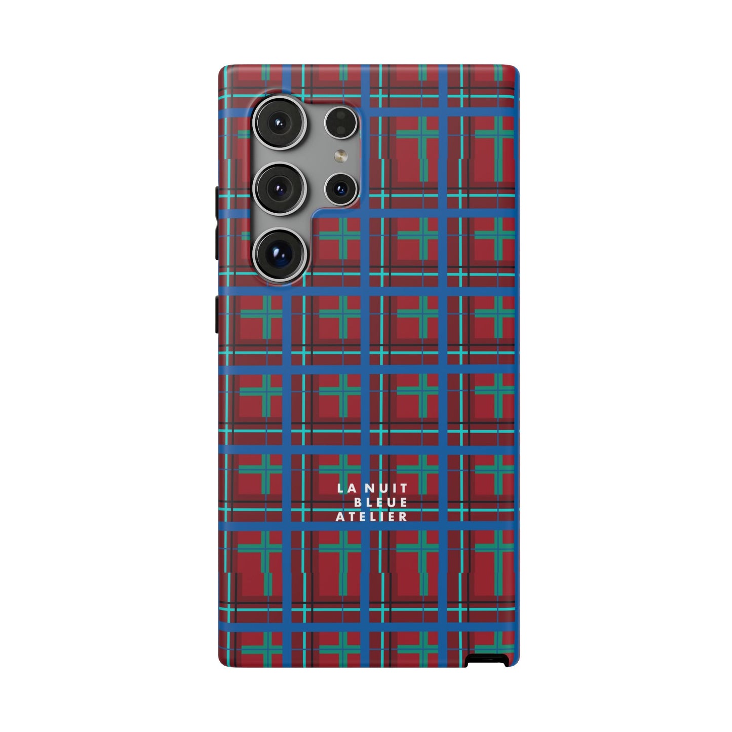 Classic Blue Plaid Impact-Resistant Phone Case