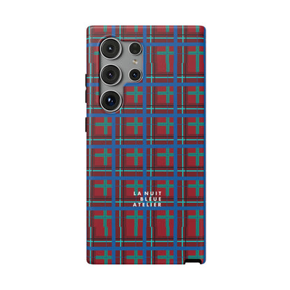 Classic Blue Plaid Impact-Resistant Phone Case