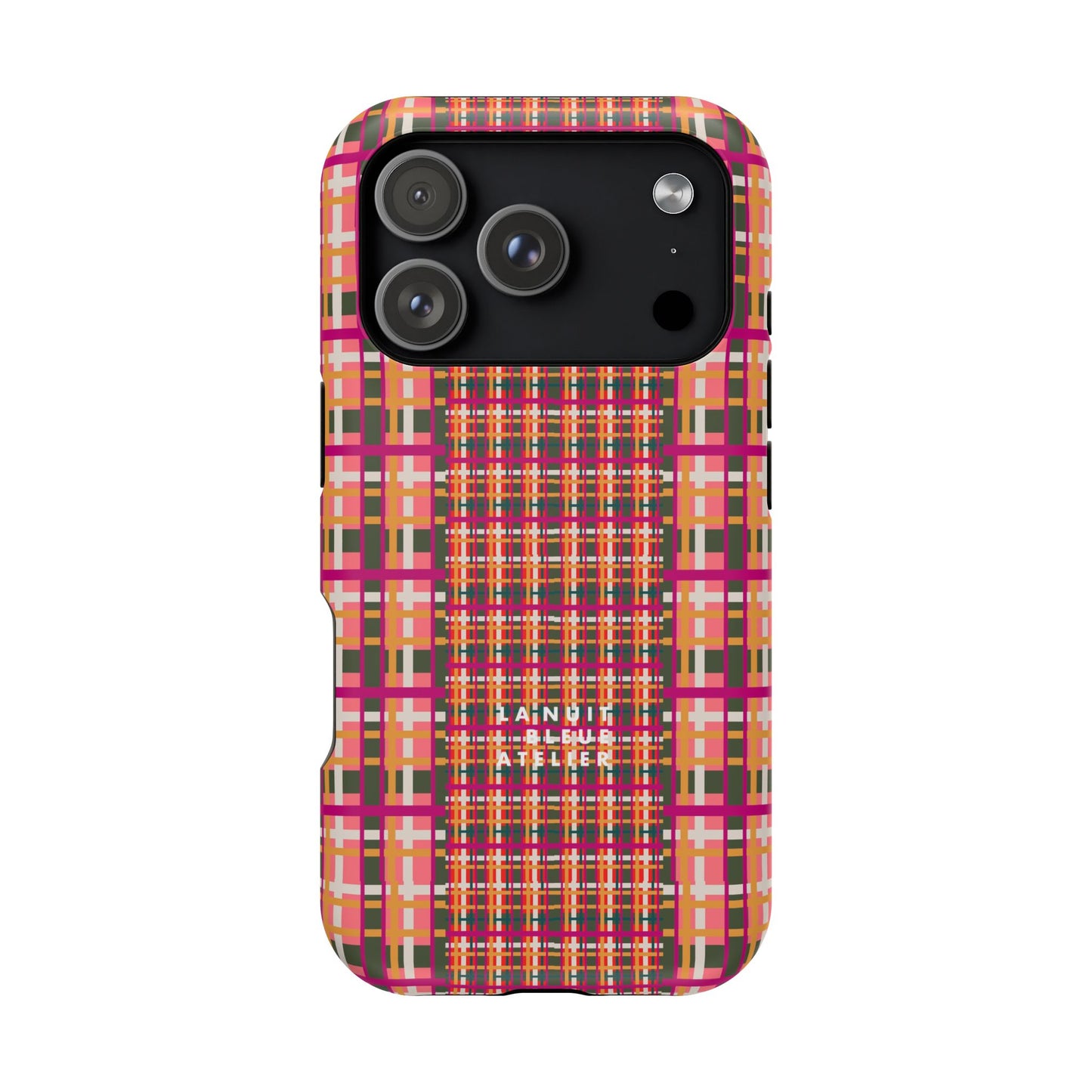 Peach-ish Plaid Impact-Resistant Phone Case