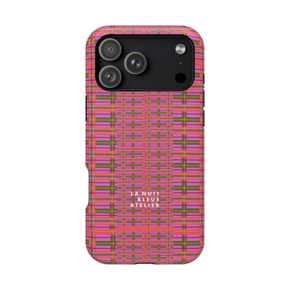 Pink Plaid Impact-Resistant Phone Case