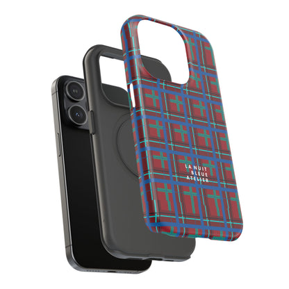 Classic Blue Plaid Impact-Resistant Phone Case