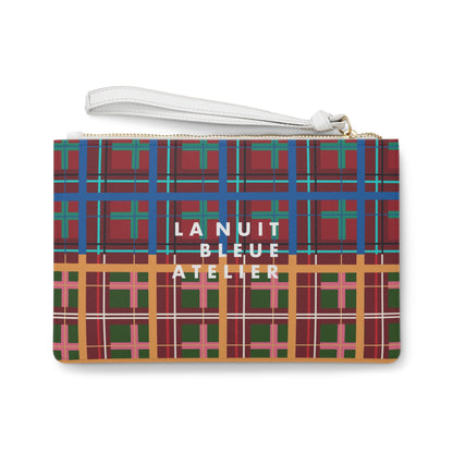 Multi Plaid No. 1 Vegan Leather Wristlet