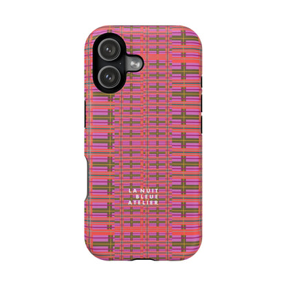 Pink Plaid Impact-Resistant Phone Case