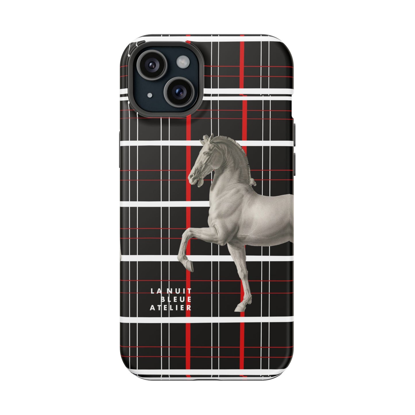 Plaid Horse Impact-Resistant Phone Case