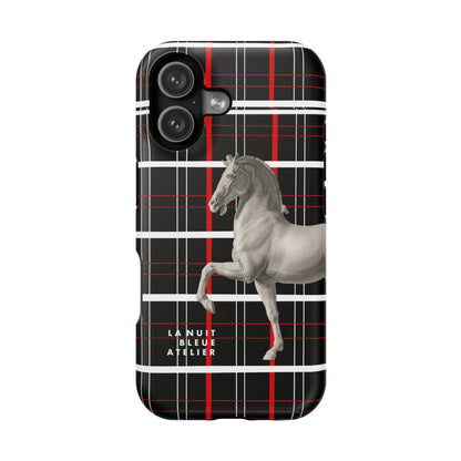 Plaid Horse Impact-Resistant Phone Case