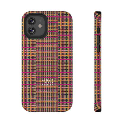 Fuchsia Plaid Impact-Resistant Phone Case