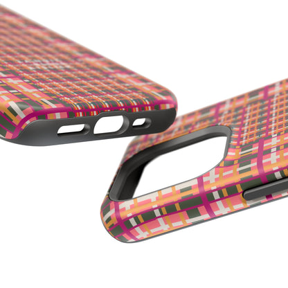 Peach-ish Plaid Impact-Resistant Phone Case