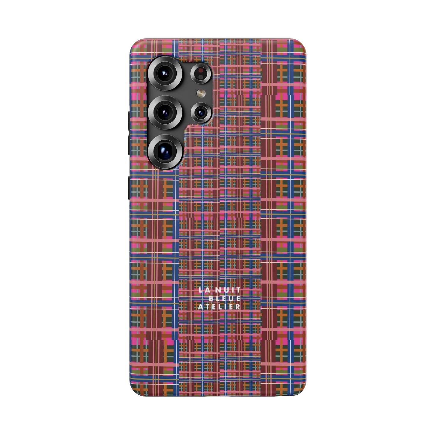Pinky Blue Plaid Impact-Resistant Phone Case