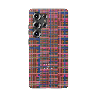 Pinky Blue Plaid Impact-Resistant Phone Case