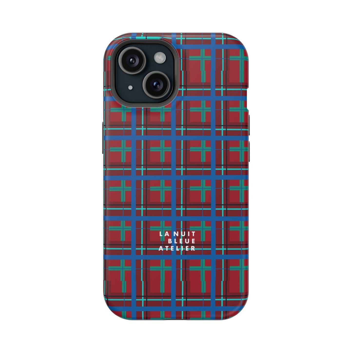 Classic Blue Plaid Impact-Resistant Phone Case