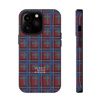 Classic Blue Plaid Impact-Resistant Phone Case